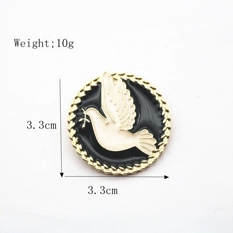 Custom logo 3d Lapel Pin Badge  Manufacturers Dove brooch of peace Lapel Pin for decoration