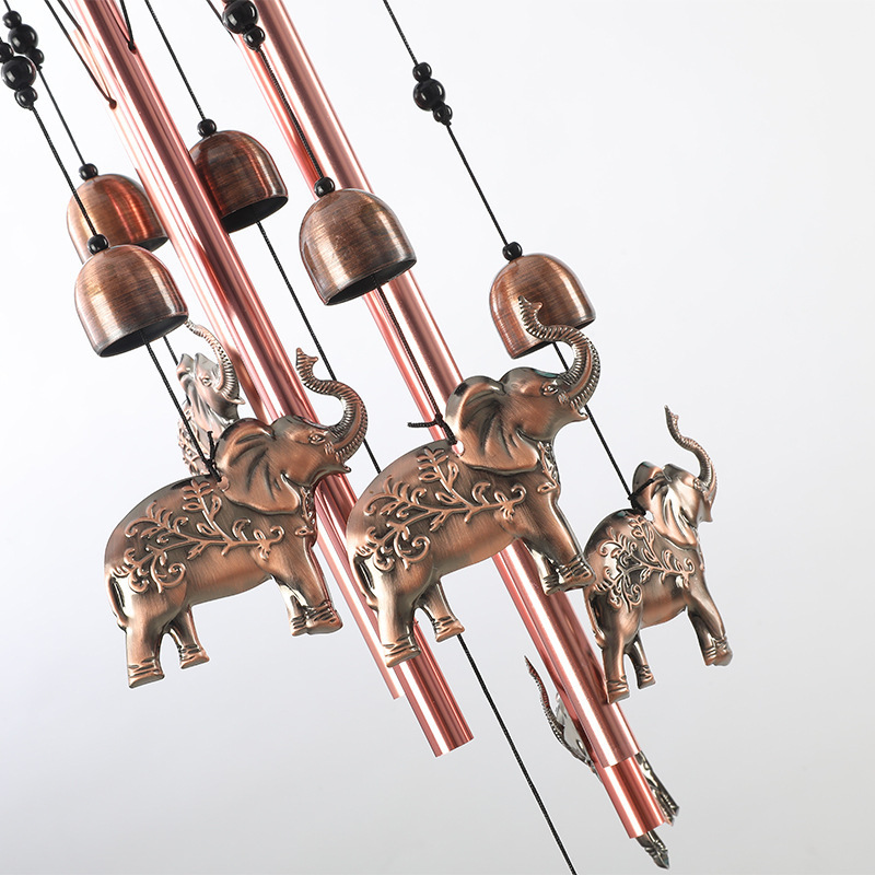 Retro metal wind chimes animal hummingbird elephant iron wind chimes home garden decoration outdoor ornaments