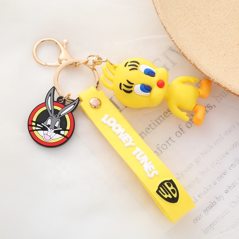 Wholesale Factory Price Cute Cartoon Animals 3d Soft PVC Silicone Cute Rubber Key Chain For Gift