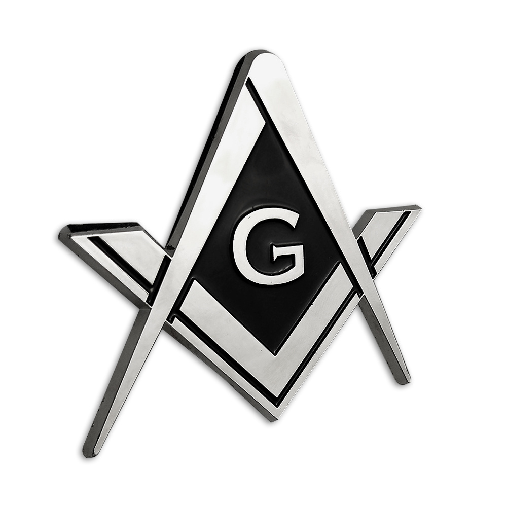 custom High Quality Cut Out Chrome Masonic Triangle Shaped Auto Car Metal Emblem