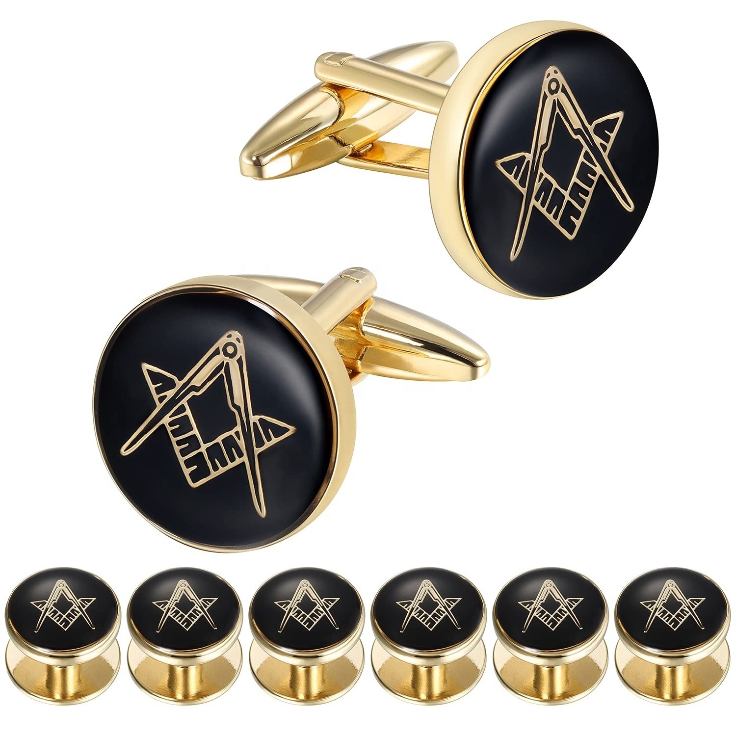 Luxury Promotional Gifts Personalized Custom Newest Metal Bronze Masonic Soft Enamel Cuff Links Women Men Cufflinks