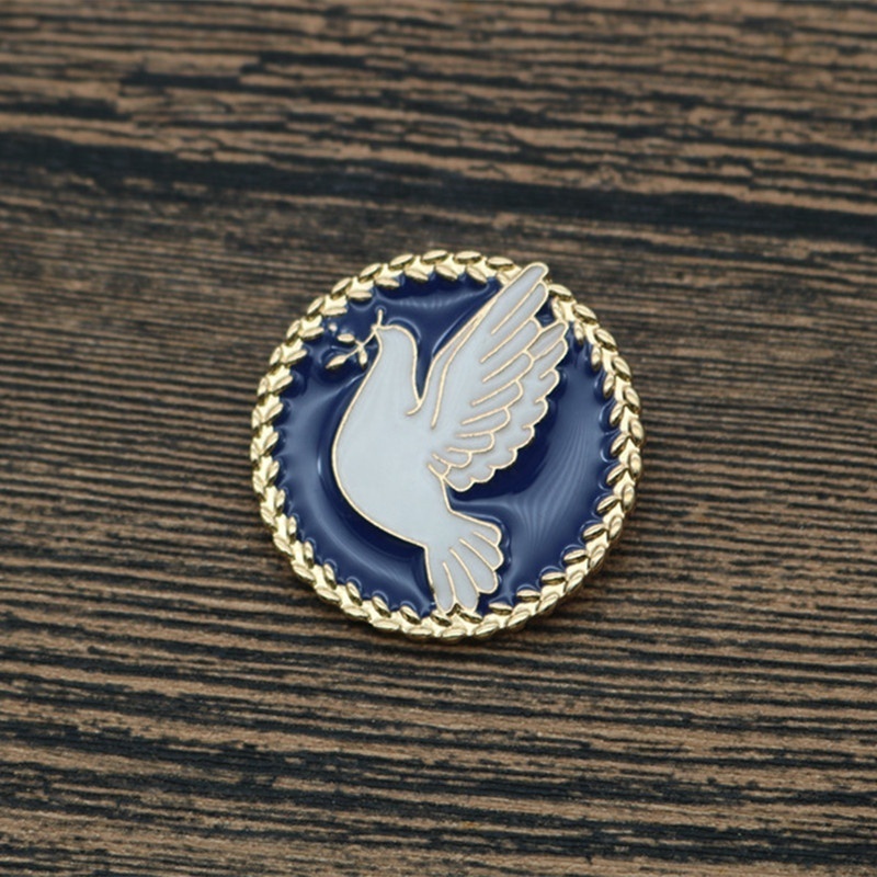 Custom logo 3d Lapel Pin Badge  Manufacturers Dove brooch of peace Lapel Pin for decoration