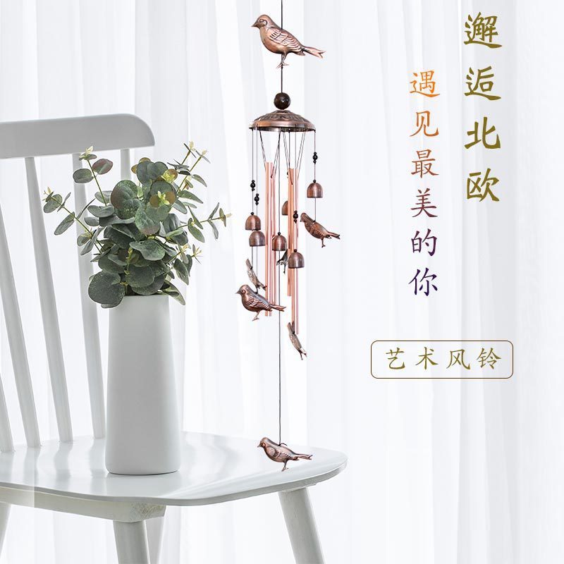 Retro metal wind chimes animal hummingbird elephant iron wind chimes home garden decoration outdoor ornaments