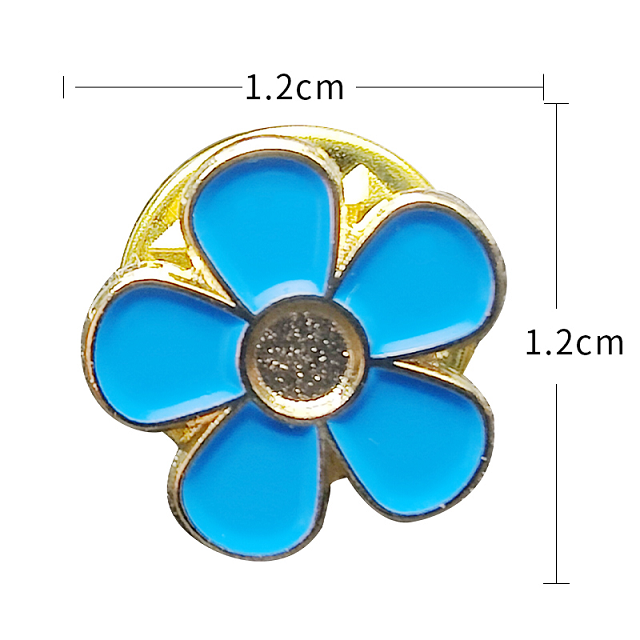 Aluminum Alloy Brass Bronze Gold Top Selling Masonic Forget me Not Flowers Blue Soft Enamel Lapel Pin Badges Wholesale