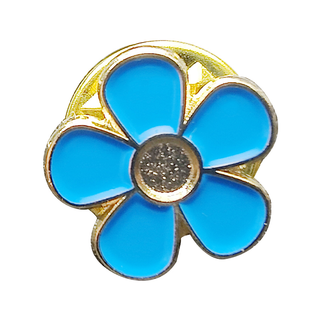 Aluminum Alloy Brass Bronze Gold Top Selling Masonic Forget me Not Flowers Blue Soft Enamel Lapel Pin Badges Wholesale