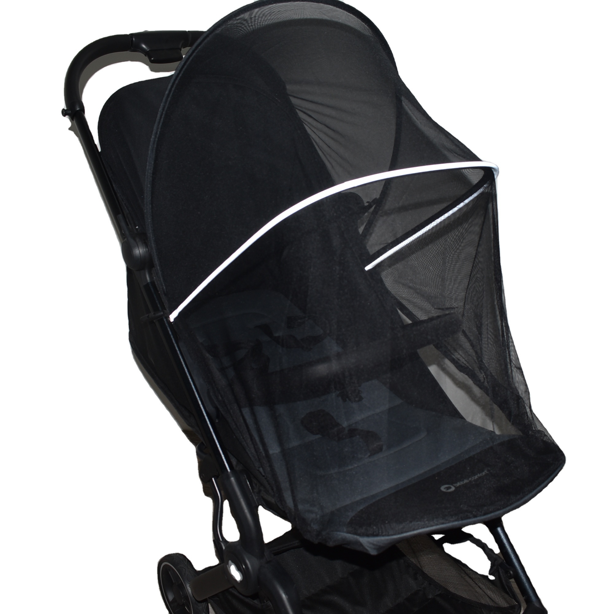 Hot Selling Foldable Black Reflective Strip Baby Bed Camping Pram Mosquito Net For Stroller Bug