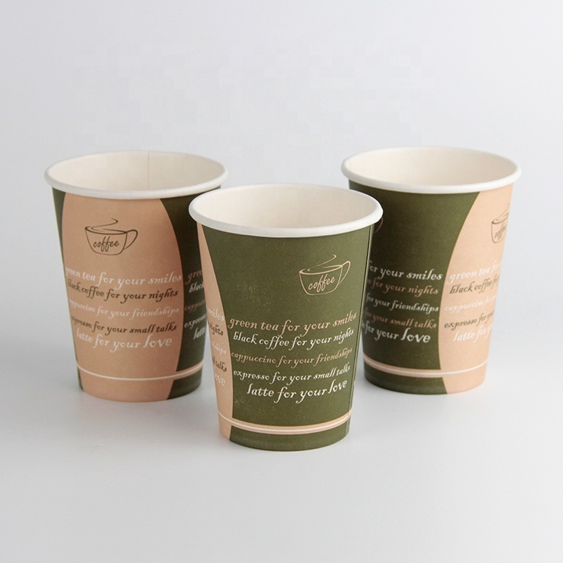 8OZ 12OZ 16OZ Custom Logo Printed OEM Design Factory Price Disposable Eco Friendly Coffee Paper Cups Glass with Lid