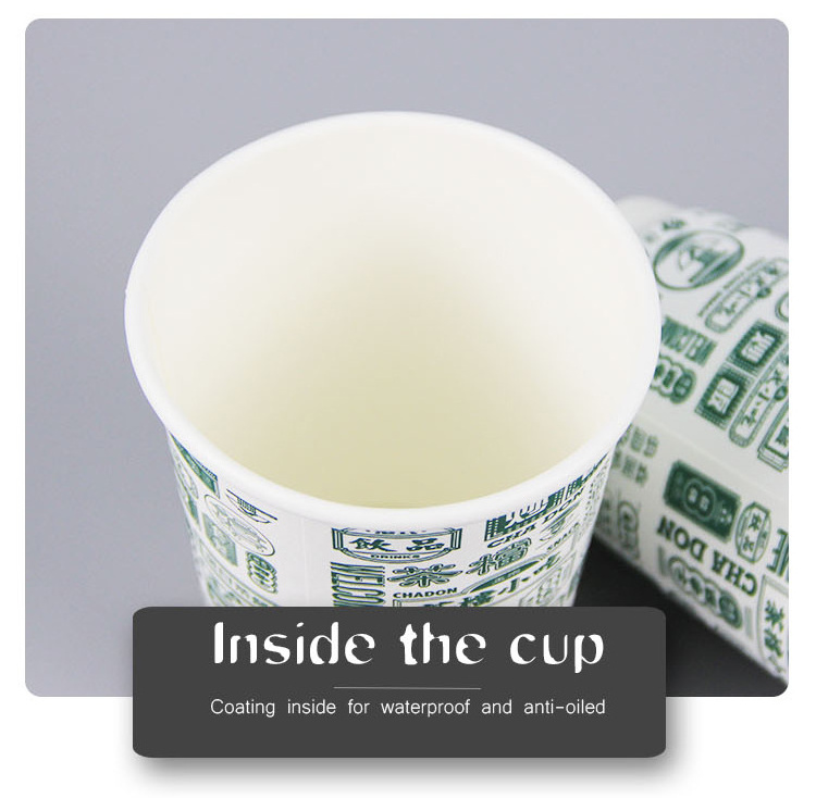 8 oz Custom Logo Printing Food Grade Double Wall Take Out Food Container Coffee Paper Cups with lids