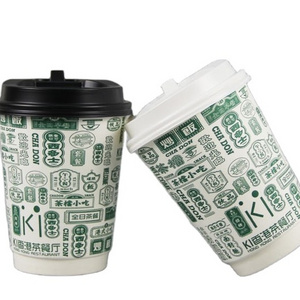 8 oz Custom Logo Printing Food Grade Double Wall Take Out Food Container Coffee Paper Cups with lids