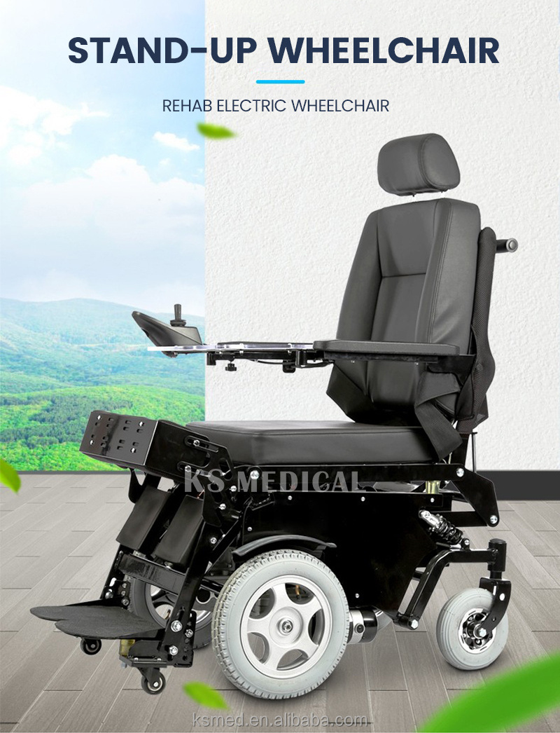 KSM- 311 Heavy Duty Handicapped Electric Wheelchair Power Standing Up And Down Motorized  Wheelchairs for Disabled