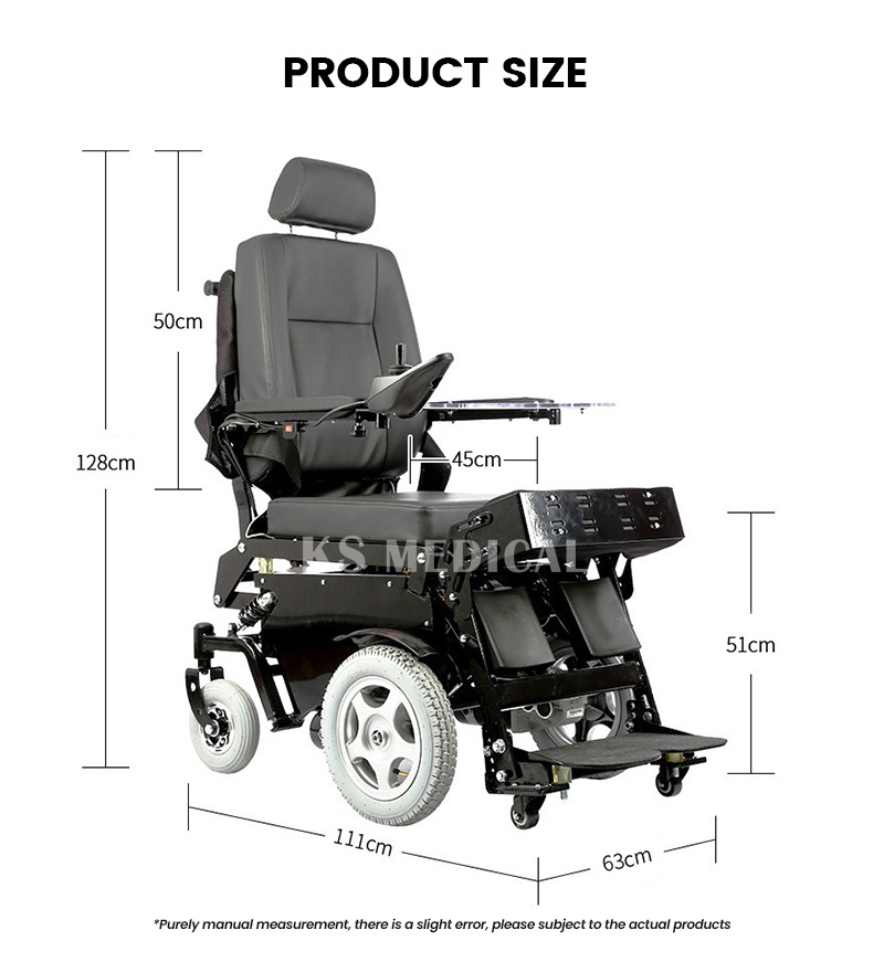 KSM- 311 Heavy Duty Handicapped Electric Wheelchair Power Standing Up And Down Motorized  Wheelchairs for Disabled