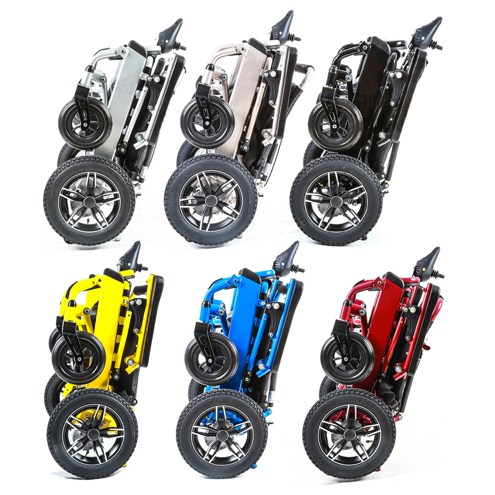 KSM-601P Hot selling extra wide seat aluminum alloy lightweight wheelchair folding power remote control electric wheelchair