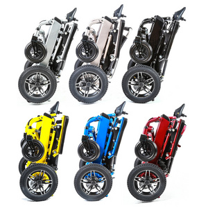 KSM-601P Hot selling extra wide seat aluminum alloy lightweight wheelchair folding power remote control electric wheelchair