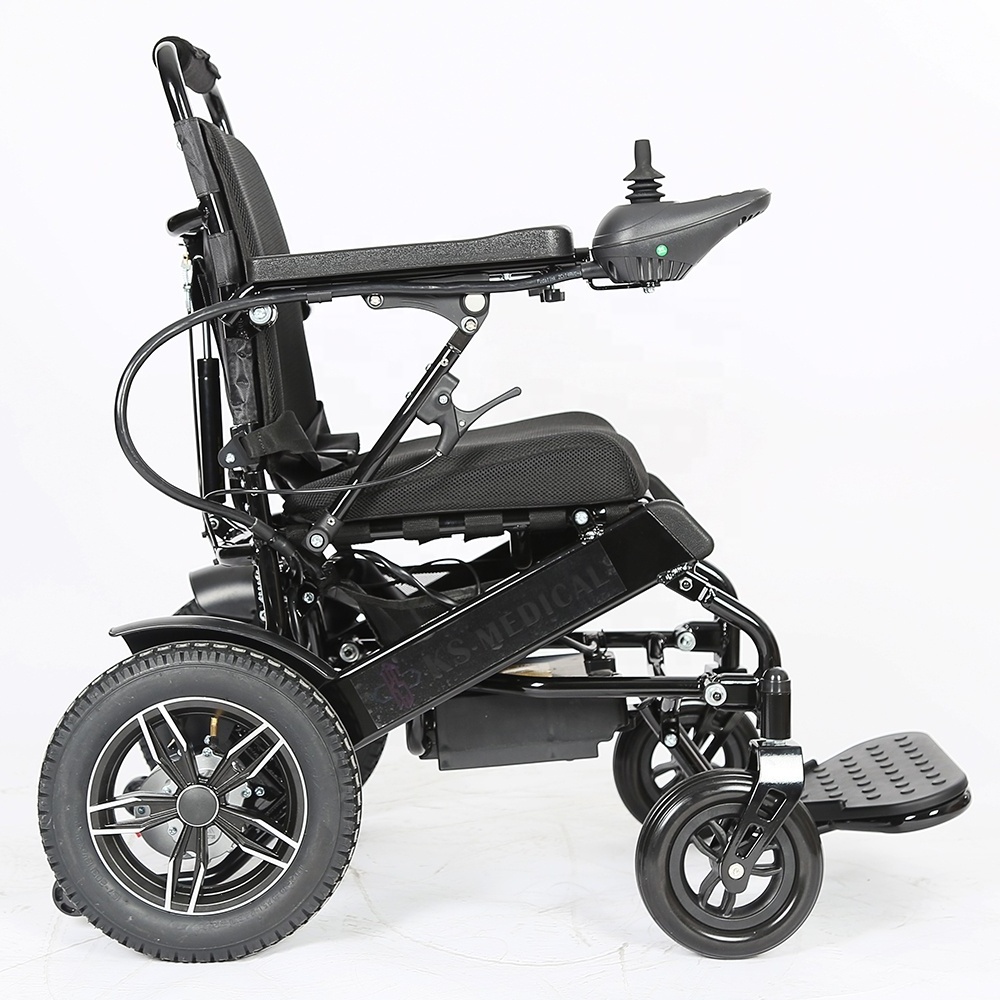 KSM-601P Widen Seat 52cm Folding Electric Reclining Wheelchair Portable Electric Wheelchair With Anti-decubitus Latex Cushion