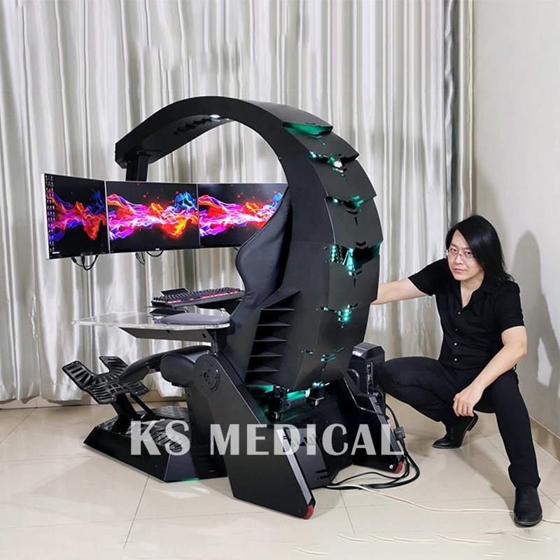 KSM-GC2 UNICORN Zero Gravity Works Computer rgb Gaming Chair with Massage and Heat Ergonomic Integrated Cockpit Gaming Chair wit