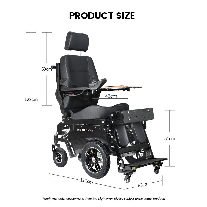 KSM-311 Ajustable Power Stand Up Reclining Wheelchair Heavy Duty Motorized Electric Standing Wheelchair