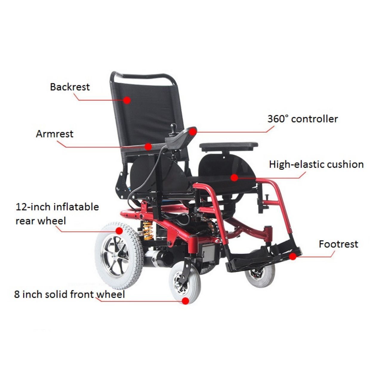 KSM-510  Best Selling Off Road Powerful Electric Wheelchair All Terrain Power Heavy Duty Wheelchair