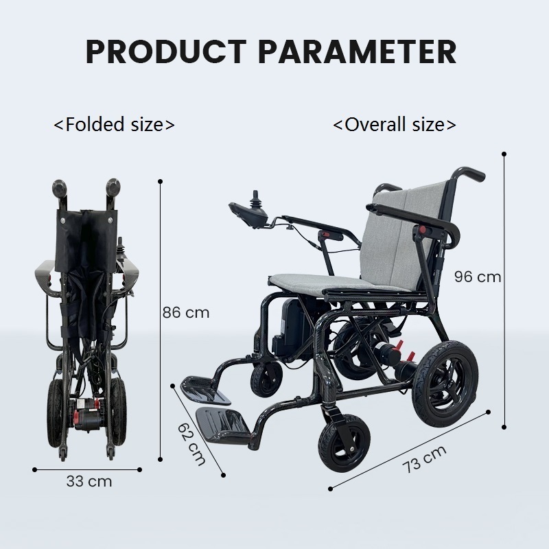 KSM-507 14.5 kg New Folding Lightweight Carbon Fiber Frame Ultralight Electric Portable Travel Wheelchair Carbon Fiber Tire