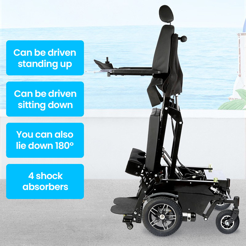 KSM-311 Ajustable Power Stand Up Reclining Wheelchair Heavy Duty Motorized Electric Standing Wheelchair