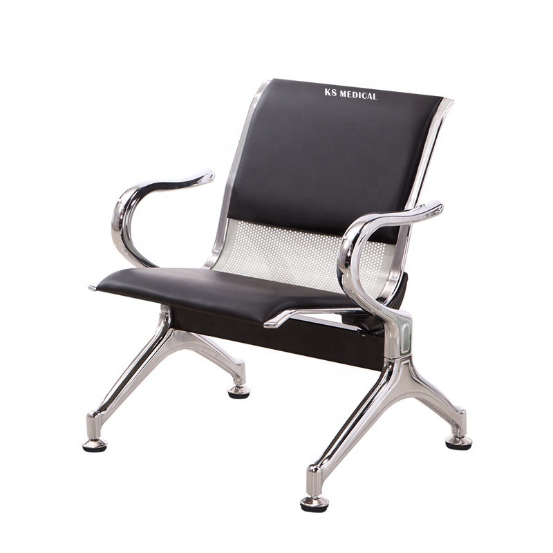 KSMED Hospital waiting room chairs single black color waiting room chairs hot sale furniture row chair