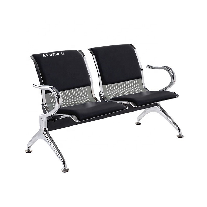 KSMED Hospital waiting room chairs single black color waiting room chairs hot sale furniture row chair