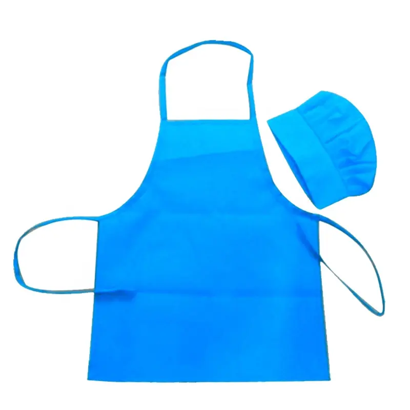 china wholesale sleeveless waterproof bib aprons pink apron kids apron and chef hat set