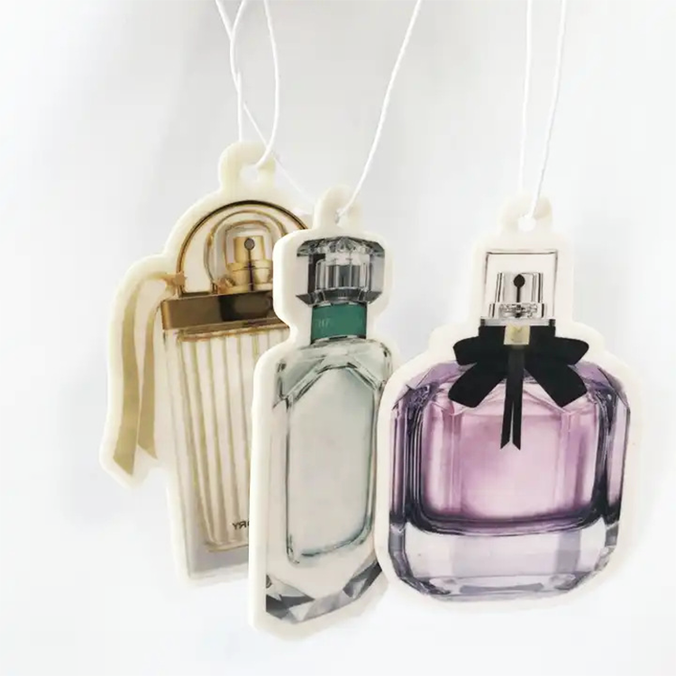 Multi fragrance air freshener custom perfume bottle make your own logo hanging paper air fresheners for car