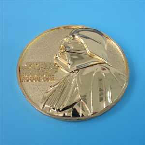 Kunshan factory double side engraved 3D gold plated metal challenge coin