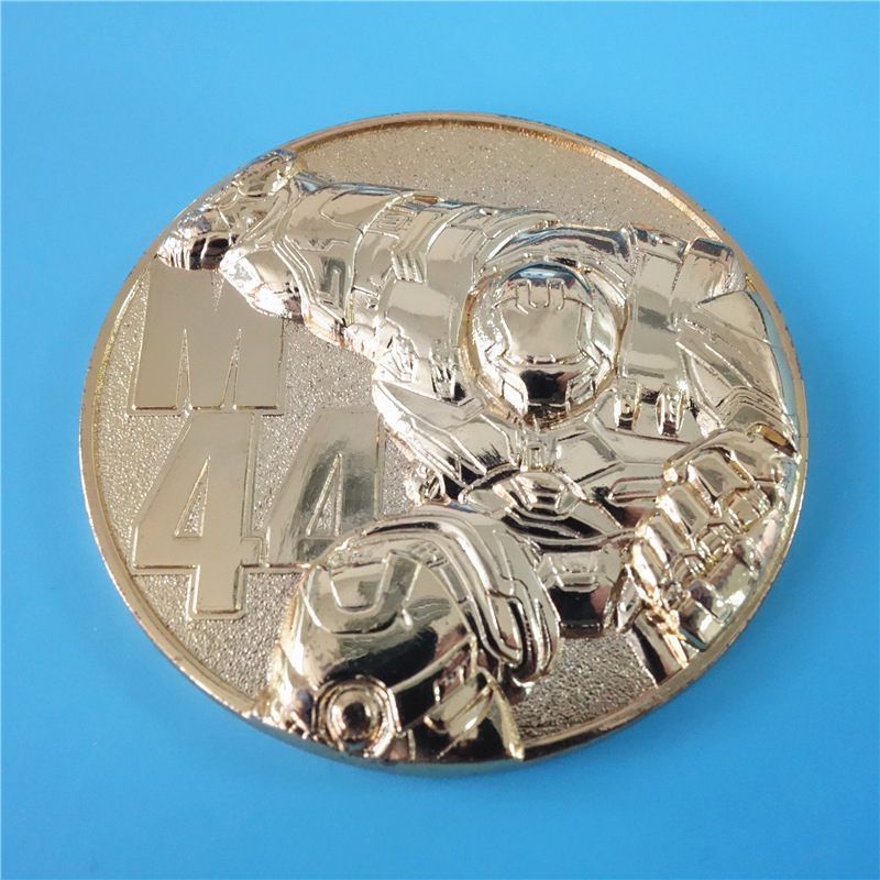 Kunshan factory double side engraved 3D gold plated metal challenge coin