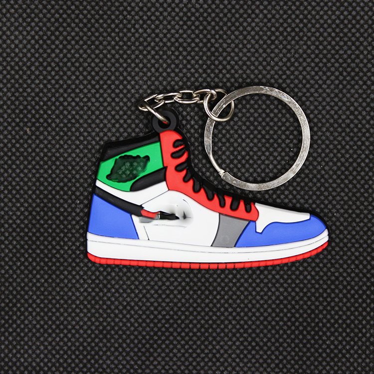 Wholesale cheap AJ 1 basketball shoes pendant 2D mini sneaker soft pvc rubber keychain