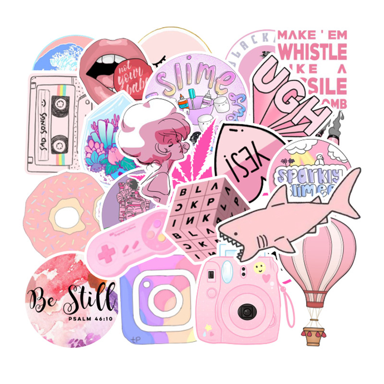 In stock die cut lovely VSCO adhesive laptop pvc girl stickers