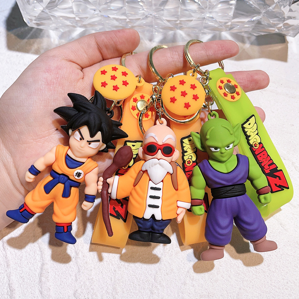 Low MOQ famous cartoon anime movies rubber lakers 3D pvc soft plastic keychain for decoration