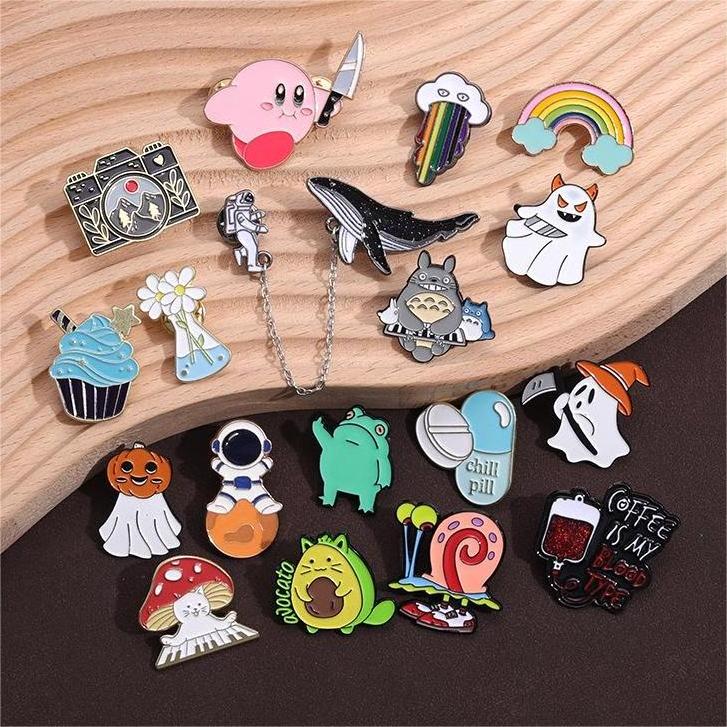 Wholesale manufacture ready to ship bulk stock mixed cartoon charm soft enamel pin