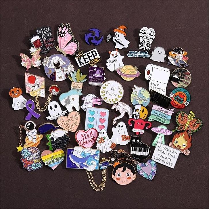 Wholesale manufacture ready to ship bulk stock mixed cartoon charm soft enamel pin