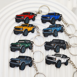 High Quality Zinc Alloy Metal 2d Car Body Logo Key Chain Brand Car Shape Model Soft Enamel Keychain as gift