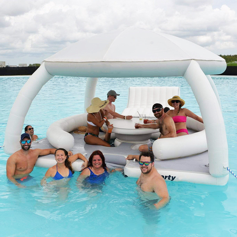 Pool Water Slide Pontoon Dock Boat Tube Inflatable Swim Floating Island Float Seat