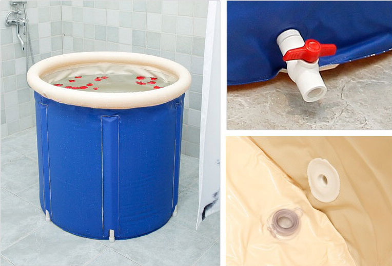 Folding Bathtub household Adult Bath Barrel Thickening Folding Inflatable Bucket ice Bath Bucket