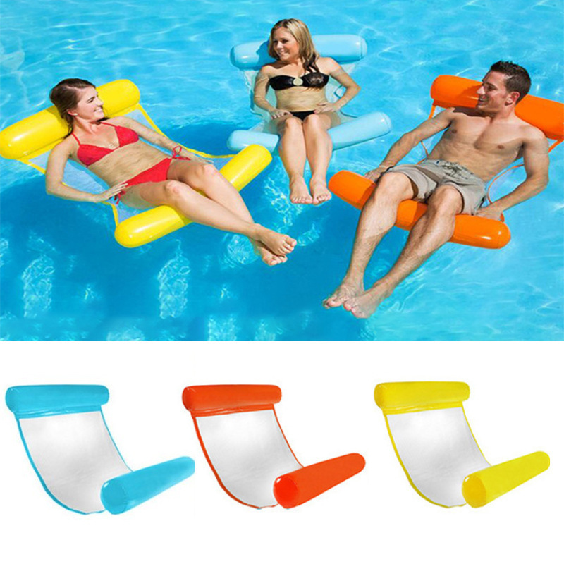 Swimming PVC Folding Inflatable Adult Hammock Lounge Portable Floating Water Air Mattresses Swim Float Lounger