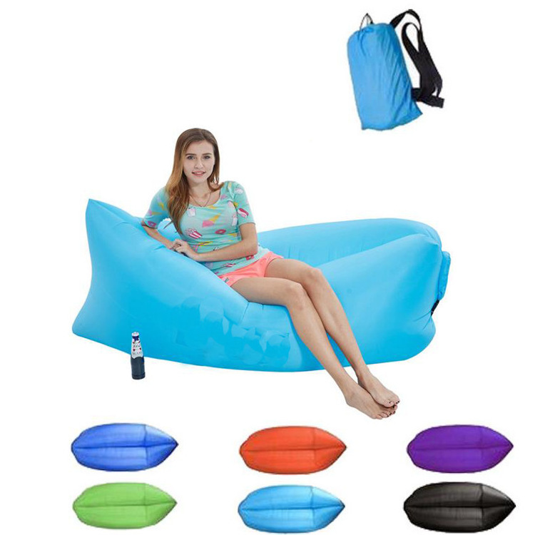 Factory Supply Air sofa Laybag Recliner Inflatable Couch Lounger Camping Air Mattress Sofa Beach Lazy Sleeping Bag