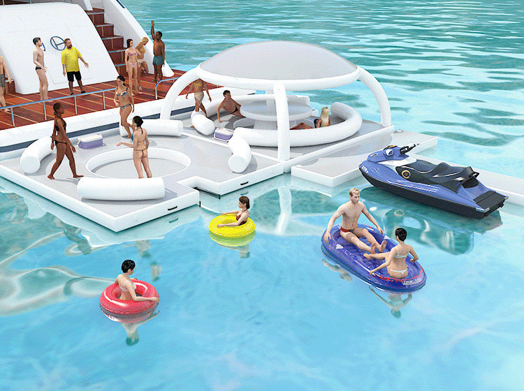 Floating Tent Float Pool Island Floats for Adults Dock Water Park Trampoline Inflatable