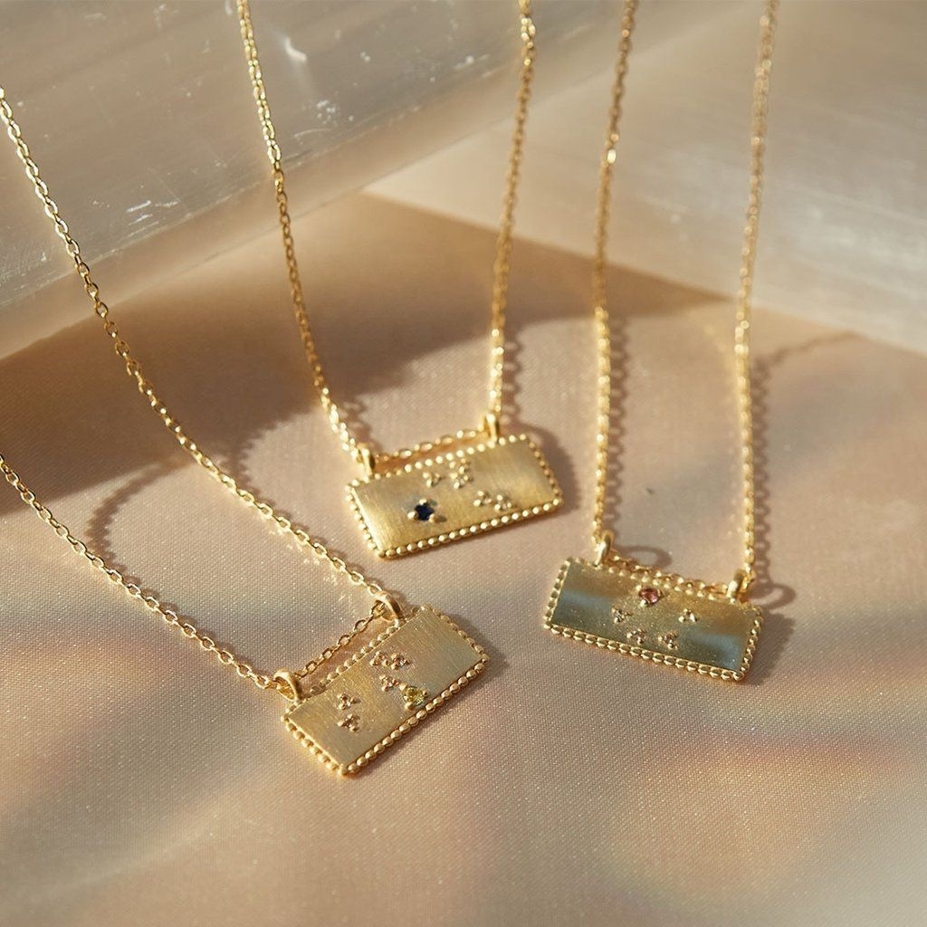 new arrival 18K GOLD Stainless Steel  Zodiac sign  Necklace Minimalist Zircon Stone  Necklace For Best Friend Gift