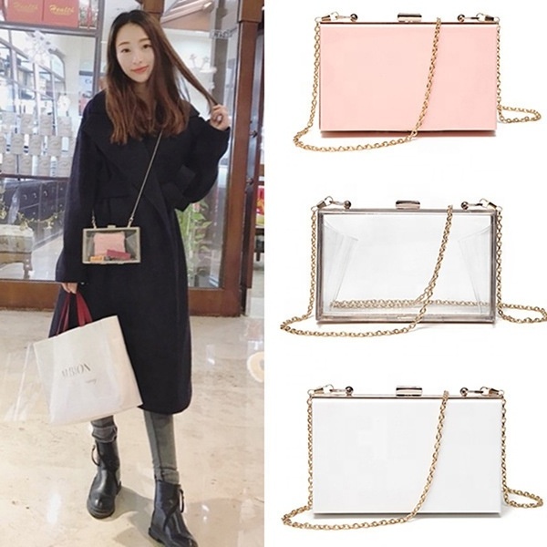 Transparent Blutch Party Acrylic Evening Bags Clear Purse Luxury Women Wedding Hand Bag Bridal Handbag