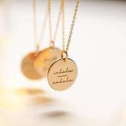 Dainty Gold Faith Necklace Jewelry Stainless Steel Round Inspirational Charm Pendant Necklace Faith Over Fear Necklace