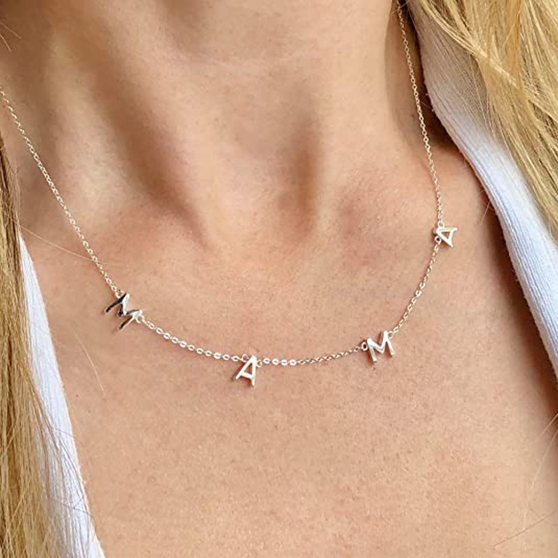 Customized Mothers Day Gifts 925 Sterling Silver Choker Initial Letter MAMA Mom Name Necklace 14k Gold Plated Jewelry For Women