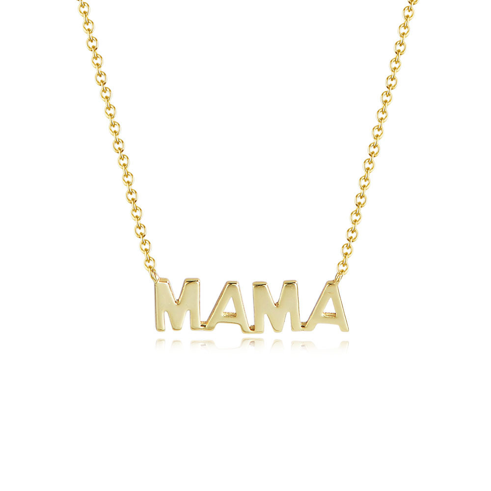 Customized Mothers Day Gifts 925 Sterling Silver Choker Initial Letter MAMA Mom Name Necklace 14k Gold Plated Jewelry For Women