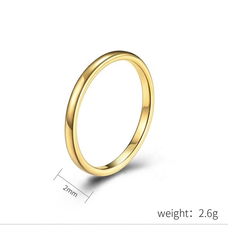 2023 New Arrive Trendy Jewelry Black Gold Silver Color Simple Polishing Tungsten Steel Rings For Women Stainless Steel Ring