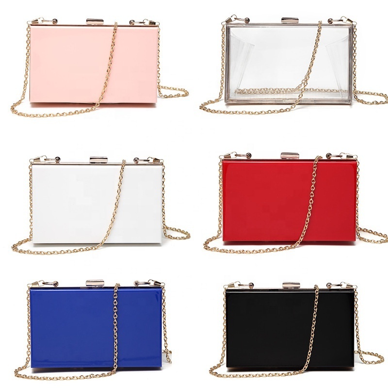 Transparent Blutch Party Acrylic Evening Bags Clear Purse Luxury Women Wedding Hand Bag Bridal Handbag