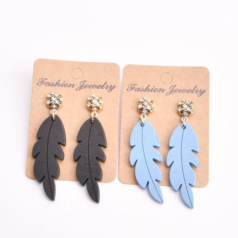 Hot Sell Trendy  Statement Lightweight Multiple Leaf Laser Cut Wooden Dangle Earrings For Women Jewelry