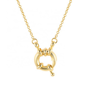 Round Lock Pendant Necklaces Women Vintage Design Wedding Birthday Gift 925 Sterling Silver Jewelry Gold Chain Choker Necklace