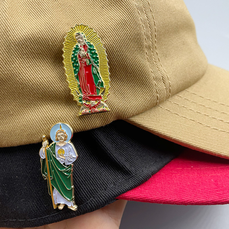 Wholesale Customized Metal baseball hat Pins Puerto Rico and Hats Souvenir Folk Art Custom Soft Enamel pins for Souvenirs